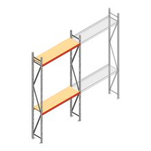 Grootvakstelling AR 3000x1850x400 mm (hxbxd) 2 niveaus verzinkt beginsectie