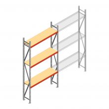 Grootvakstelling AR 3000x1850x500 mm (hxbxd) 3 niveaus verzinkt beginsectie