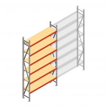 Grootvakstelling AR 3000x1850x500 mm (hxbxd) 6 niveaus verzinkt beginsectie