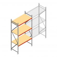 Grootvakstelling AR 3000x1610x900 mm (hxbxd) 3 niveaus verzinkt beginsectie