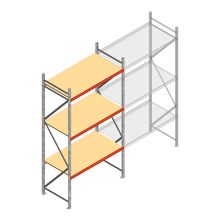 Grootvakstelling AR 3000x1850x800 mm (hxbxd) 3 niveaus verzinkt beginsectie met voorgemonteerde frames