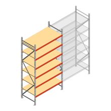 Grootvakstelling AR 3000x1610x900 mm (hxbxd) 6 niveaus verzinkt beginsectie