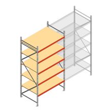 Grootvakstelling AR 3000x1610x1000 mm (hxbxd) 5 niveaus verzinkt beginsectie