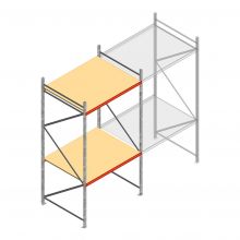 Grootvakstelling AR 3000x1610x1200 mm (hxbxd) 2 niveaus verzinkt beginsectie met voorgemonteerde frames