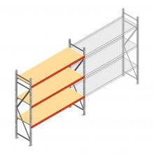 Grootvakstelling AR 2250x2250x600 mm (hxbxd) 3 niveaus verzinkt beginsectie
