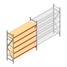 Grootvakstelling AR 2000x2010x600 mm (hxbxd) 5 niveaus verzinkt beginsectie