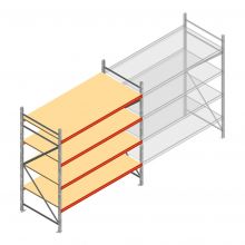 Grootvakstelling AR 2250x2010x1000 mm (hxbxd) 4 niveaus verzinkt beginsectie met voorgemonteerde frames