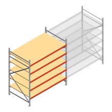 Grootvakstelling AR 2250x2010x1200 mm (hxbxd) 5 niveaus verzinkt beginsectie