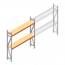Grootvakstelling AR 2500x2250x500 mm (hxbxd) 2 niveaus verzinkt beginsectie