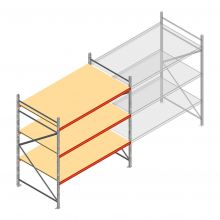 Grootvakstelling AR 2500x2250x1200 mm (hxbxd) 3 niveaus verzinkt beginsectie