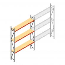 Grootvakstelling AR 3000x2010x400 mm (hxbxd) 3 niveaus verzinkt beginsectie