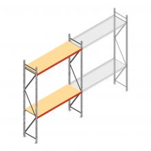 Grootvakstelling AR 3000x2250x600 mm (hxbxd) 2 niveaus verzinkt beginsectie