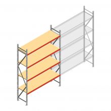 Grootvakstelling AR 3000x2250x600 mm (hxbxd) 4 niveaus verzinkt beginsectie
