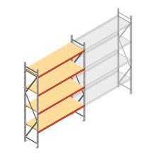 Grootvakstelling AR 3000x2250x600 mm (hxbxd) 4 niveaus verzinkt beginsectie
