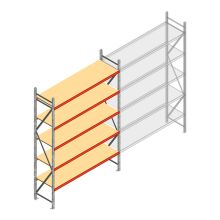 Grootvakstelling AR 3000x2250x600 mm (hxbxd) 5 niveaus verzinkt beginsectie