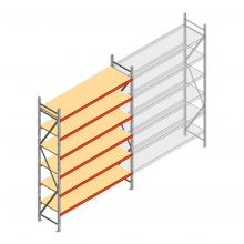 Grootvakstelling AR 3000x2250x600 mm (hxbxd) 6 niveaus verzinkt beginsectie