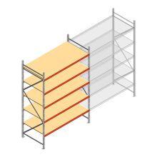 Grootvakstelling AR 3000x2250x1000 mm (hxbxd) 5 niveaus verzinkt beginsectie