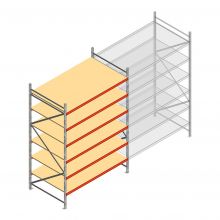 Grootvakstelling AR 3000x2250x1200 mm (hxbxd) 6 niveaus verzinkt beginsectie