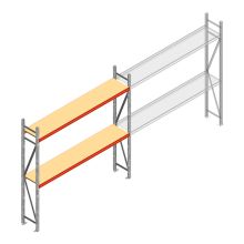 Grootvakstelling AR 2500x2700x400 mm (hxbxd) 2 niveaus verzinkt beginsectie
