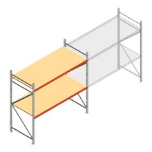 Grootvakstelling AR 2500x2700x1000 mm (hxbxd) 2 niveaus verzinkt beginsectie