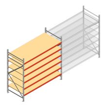 Grootvakstelling AR 2500x2700x1000 mm (hxbxd) 6 niveaus verzinkt beginsectie