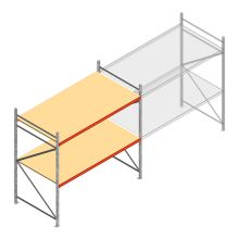 Grootvakstelling AR 2500x2700x1200 mm (hxbxd) 2 niveaus verzinkt beginsectie