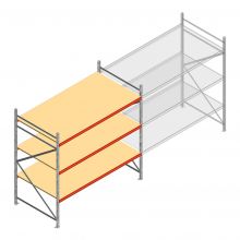 Grootvakstelling AR 2500x2700x1200 mm (hxbxd) 3 niveaus verzinkt beginsectie