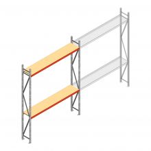 Grootvakstelling AR 3000x2700x400 mm (hxbxd) 2 niveaus verzinkt beginsectie