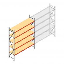Grootvakstelling AR 3000x2700x600 mm (hxbxd) 5 niveaus verzinkt beginsectie