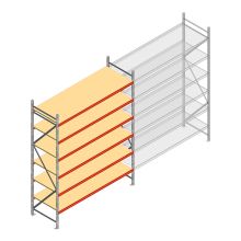 Grootvakstelling AR 3000x2700x800 mm (hxbxd) 6 niveaus verzinkt beginsectie