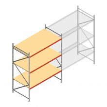 Grootvakstelling AR 3000x2700x1200 mm (hxbxd) 3 niveaus verzinkt beginsectie