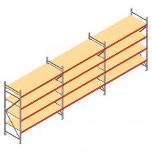 Voordeelrij grootvakstelling AR 2500x8300x800 mm (hxbxd) 4 niveaus met voorgemonteerde frames