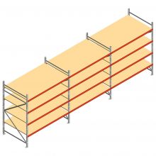 Voordeelrij grootvakstelling AR 2250x8300x1200 mm (hxbxd) 4 niveaus met voorgemonteerde frames