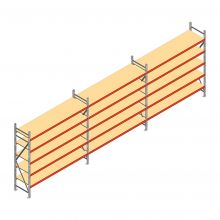 Voordeelrij grootvakstelling AR 3000x6950x600 mm (hxbxd) 5 niveaus met voorgemonteerde frames
