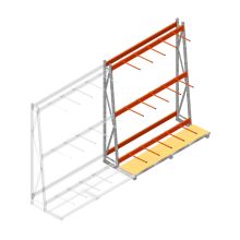 Stelling voor verticale opslag AR enkelzijdig 2500x1850x900 mm (hxbxd) 3 niveaus aanbouwsectie