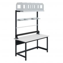 Verstelbare werkbank met rail Sofame laminaat 30mm 1500x750x770-1050 mm 300kg Antraciet