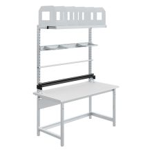 Verstelbare werkbank met rail Sofame laminaat 30mm 1500x750x770-1050 mm 300kg Grijs