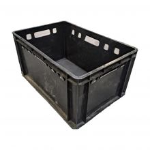 Gebruikte magazijnbak, stapelbak Peksan 600x400x300 mm (lxbxh) zwart