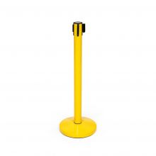 Afzetpaal geel met veiligheidstrekband geel/zwart