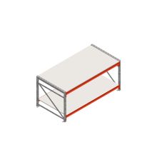 Werktafel grootvakstelling dubbellaags beginsectie 1965x1000x900 mm (lxdxh) frames niet voorgemonteerd