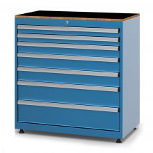 Gereedschapskast met 7 laden 1048x1010x570 mm (hxbxd) blauw