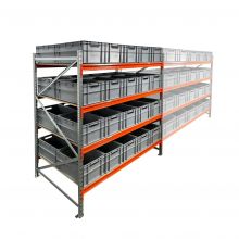 Bakkenkast AR 2000x2250x1200 mm (hxbxd) 4 niveaus met 40 euronormbakken beginsectie