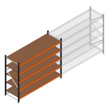 Grootvakstelling Kimer 2000x2400x800 mm (hxbxd) 5 niveaus beginsectie met voorgemonteerde frames