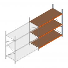 Grootvakstelling Kimer 2500x2400x1000 mm (hxbxd) 3 niveaus aanbouwsectie met voorgemonteerde frames