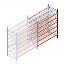 Gebruikte Esmena grootvakstelling 3000x2500x1200 mm (hxbxd) 6 niveaus aanbouwsectie