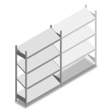 Legbordstelling met schuine legborden Heavy Duty 2000x1300x400mm (hxbxd) 4 niveaus 150 kg beginsectie