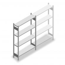 Legbordstelling Heavy Duty 2000x1300x300mm (hxbxd) 4 niveaus 150 kg beginsectie