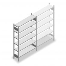 Legbordstelling Heavy Duty 2000x1300x300mm (hxbxd) 6 niveaus 150 kg beginsectie