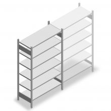 Legbordstelling Heavy Duty 2000x1300x500mm (hxbxd) 6 niveaus 150 kg beginsectie