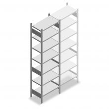 Legbordstelling Heavy Duty 2500x750x400mm (hxbxd) 7 niveaus 150 kg beginsectie